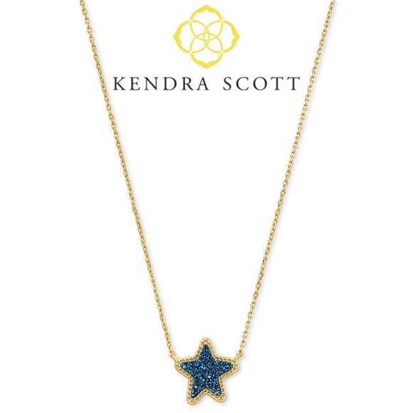 Kendra Scott Jewelry - NWOT Kendra Scott Jae Star Blue Drusy Gold Pendant Necklace